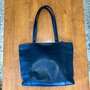 Vintage Coach Navy Leather Light Tote (pre 1994)